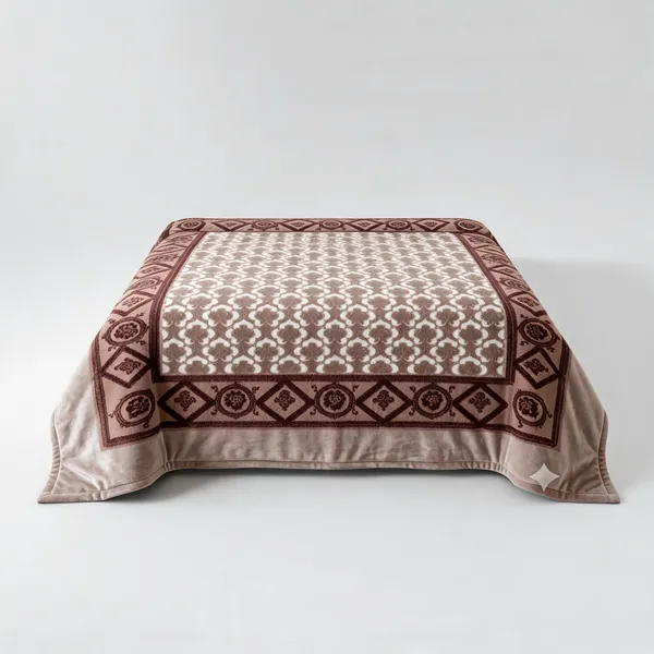 Brown_Premium_Angora_Yarn_Polyester_Geometric_Print_Double_Bed_Blanket