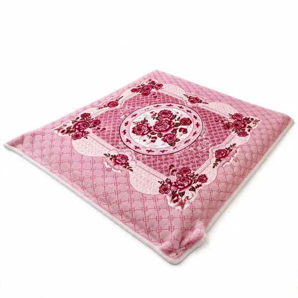 Pink_Premium_Angora_Yarn_Polyester_Floral_Print_Blanket