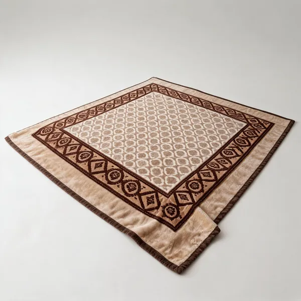 Beige_Premium_Angora_Yarn_Polyester_Geometric_Pattern_Blanket