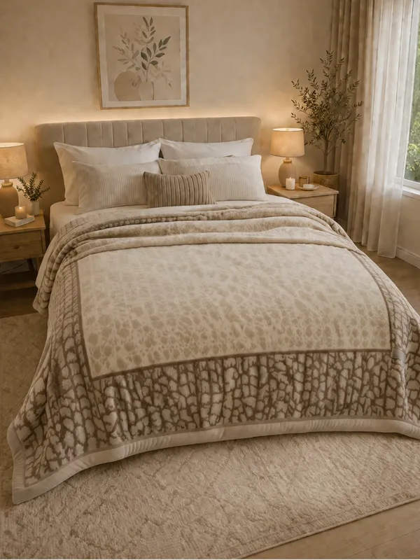 Beige_Botanical_Print_Patterned_Blanket