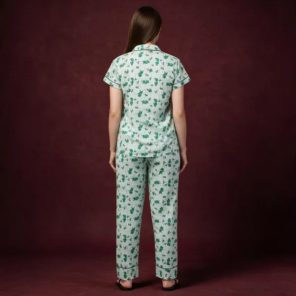 Mint_Green_Floral_Print_Relaxed_Fit_Pyjama_Set_For_Women