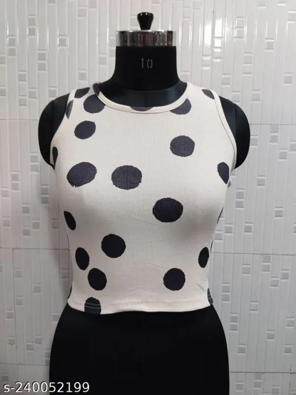 New_Design_Round_Neck_Striped_Cut_Sleeve_Printed_Top_Women_Crop_Top_Women_Crop_Tshirt_Printed_Tops_Tops_For_Women_Sleeveless_Tops