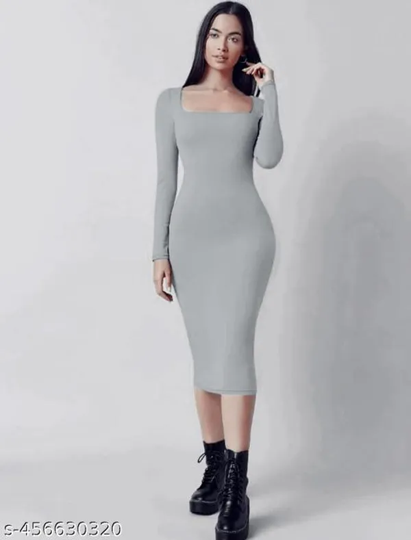 Full_Sleeve_Square_Neck_Bodycon_Dress