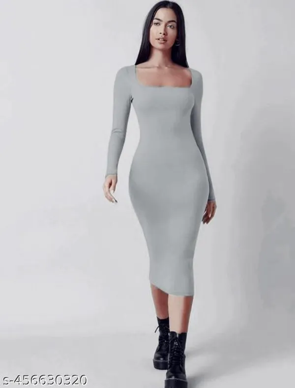 Full_Sleeve_Square_Neck_Bodycon_Dress