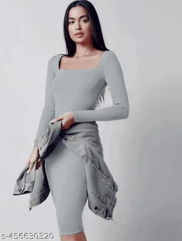 Full_Sleeve_Square_Neck_Bodycon_Dress