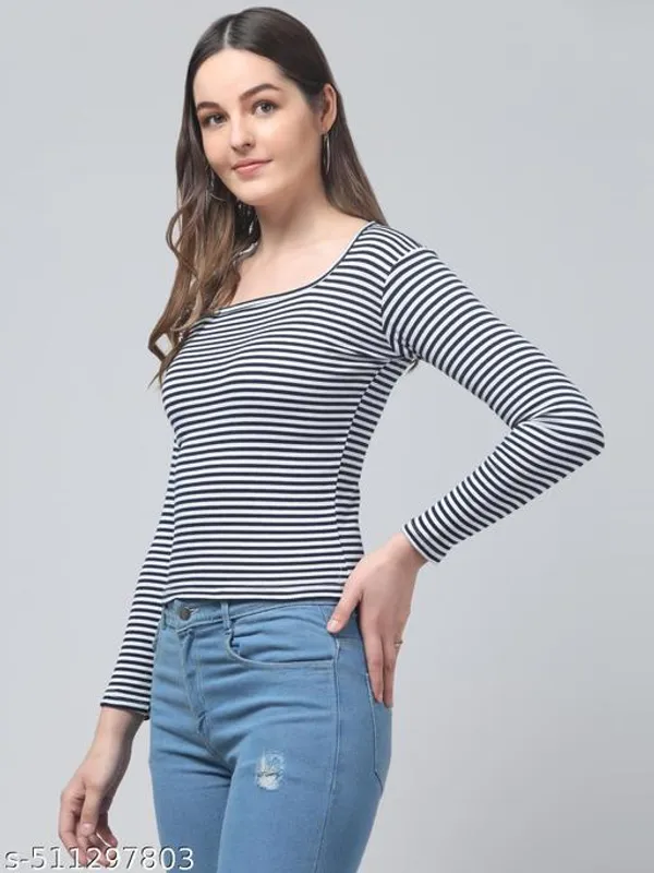 Women_S_Striped_Full_Sleeve_Ribbed_Top