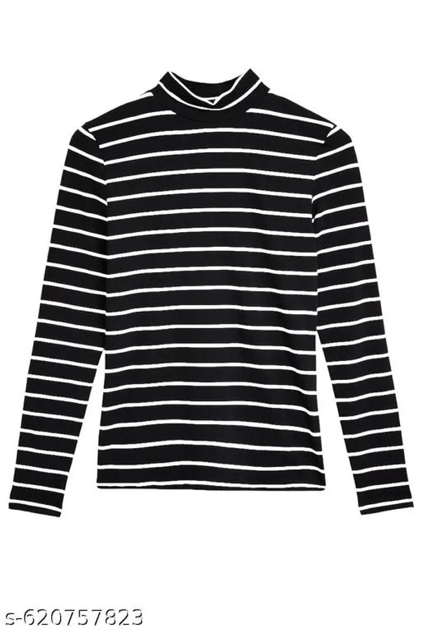 Women_S_Striped_High_Neck_Slim_Fit_Top