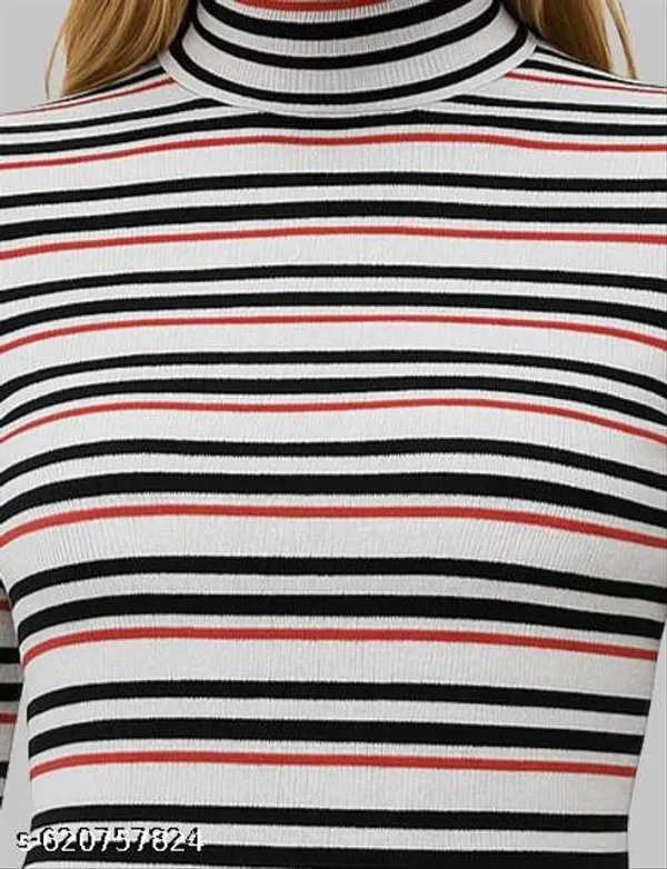 Women_S_Striped_High_Neck_Slim_Fit_Top
