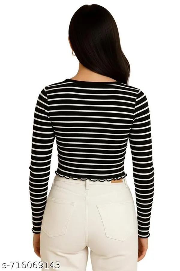 Women_S_Black_Striped_Ribbed_Crop_Top_Full_Sleeve_V_Neck_Casual_Western_Top