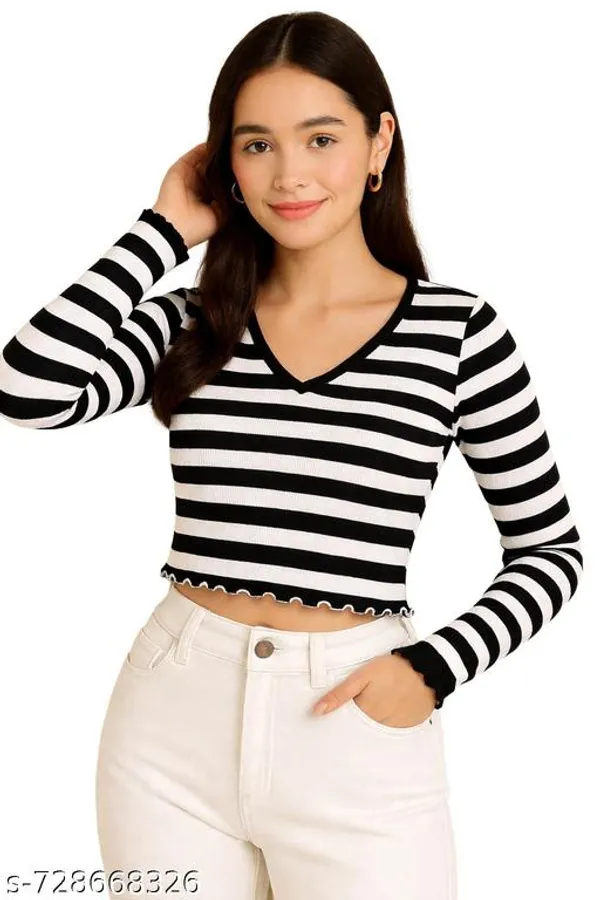Women_S_Stylish_Striped_Ribbed_Crop_Top_Combo_Pack_Of_2_Full_Sleeve_V_Neck_Casual_Tops