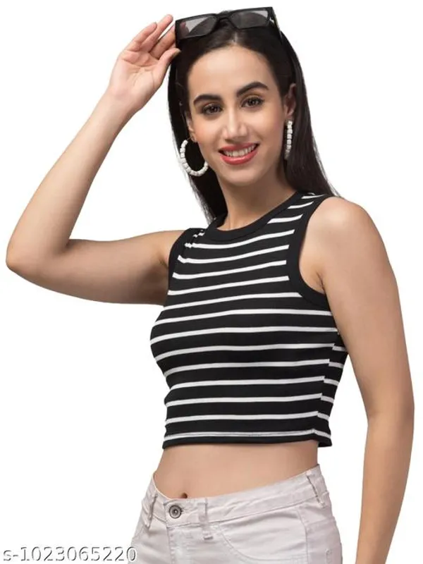 Women_Girls_Pack_Of_2_Ribbed_Striped_Crop_Tank_Tops_Black_White_Sleeveless_Round_Neck_Casual_Crop_Tops_Trendy_Western_Wear_Combo