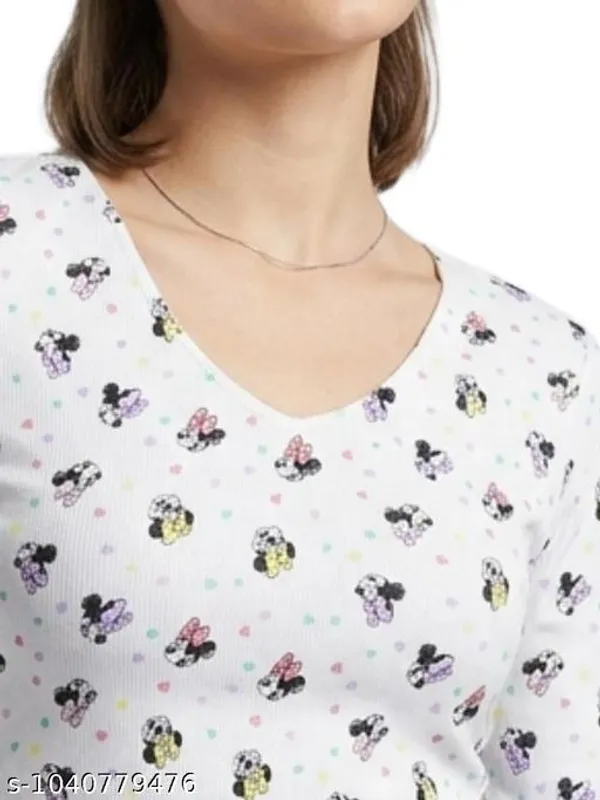 Women_S_Printed_Full_Sleeve_Crop_Top_Polka_Dot_Cartoon_Print_V_Neck_Slim_Fit_Casual_Western_Top