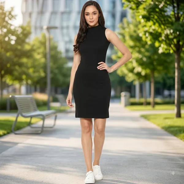 Arman_Garments_Trending_Black_Sleeveless_Bodycon_Dress_For_Women