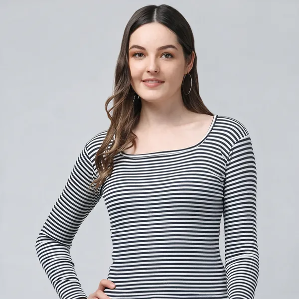 Women_S_Striped_Full_Sleeve_Ribbed_Top