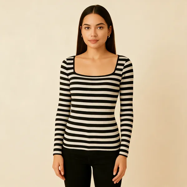 Classic_Black_White_Striped_Ribbed_Top