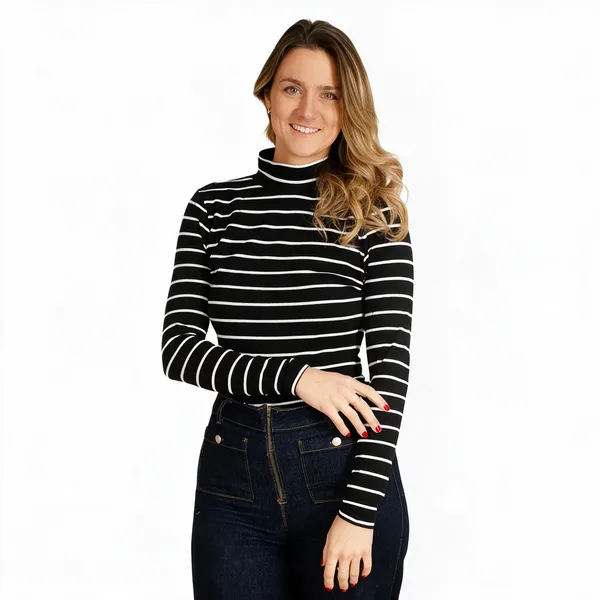 Women_S_Striped_High_Neck_Slim_Fit_Top
