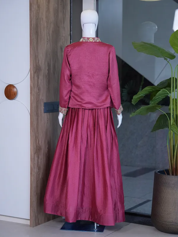 Pink_Zuzu_Silk_Jacket_Style_Lehenga_Set_For_Women
