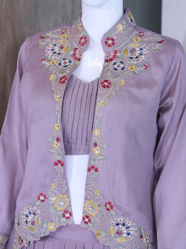 Lavender_Zuzu_Silk_Jacket_Style_Lehenga_Set_For_Women
