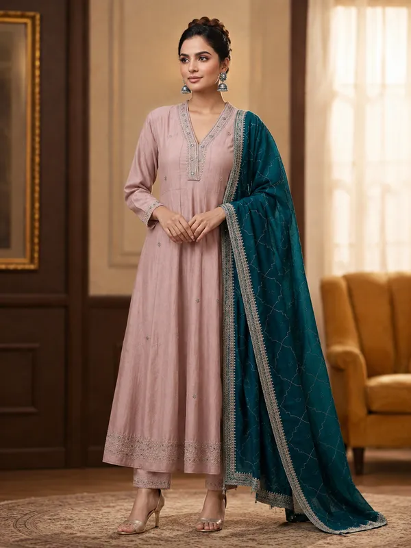 Pink_Vichitra_Anarkali_Embroidered_Kurta_With_Pant_And_Dupatta_For_Women