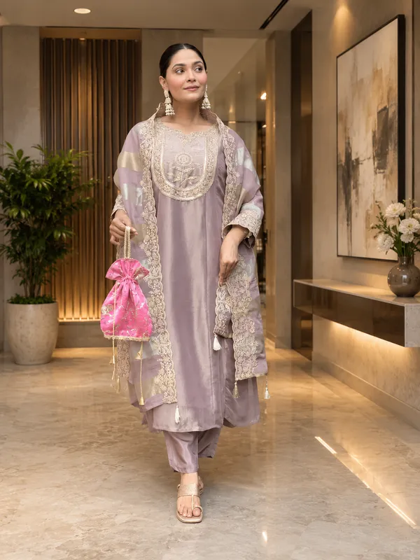 Mauve_Vichitra_Straight_Embroidered_Kurta_With_Pant_And_Dupatta_For_Women
