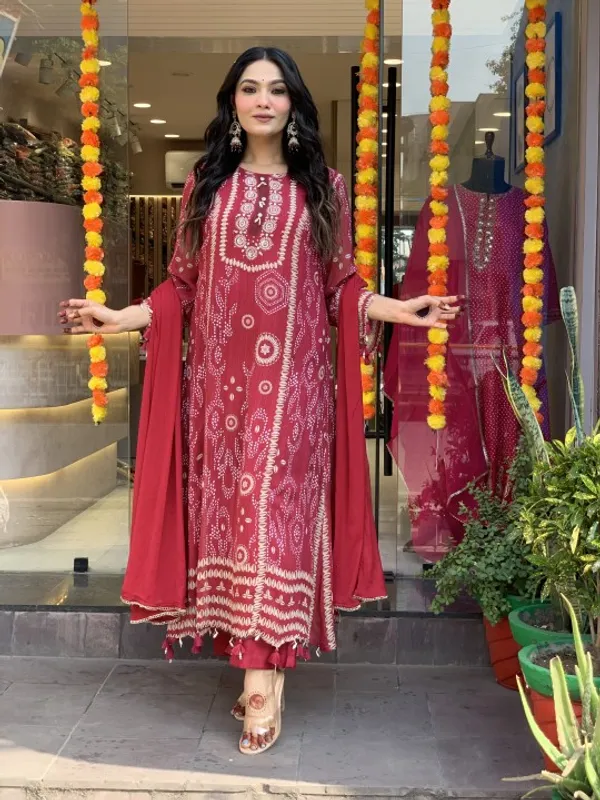 Maroon_Semone_Straight_Printed_Kurta_Set_For_Women
