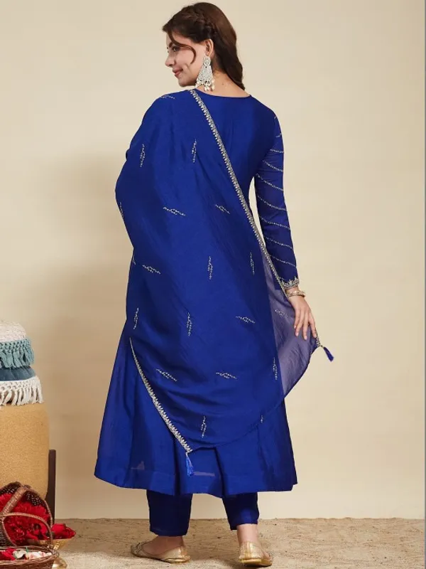 Blue_Vichitra_Anarkali_Embroidered_Kurta_With_Pant_And_Dupatta_For_Women