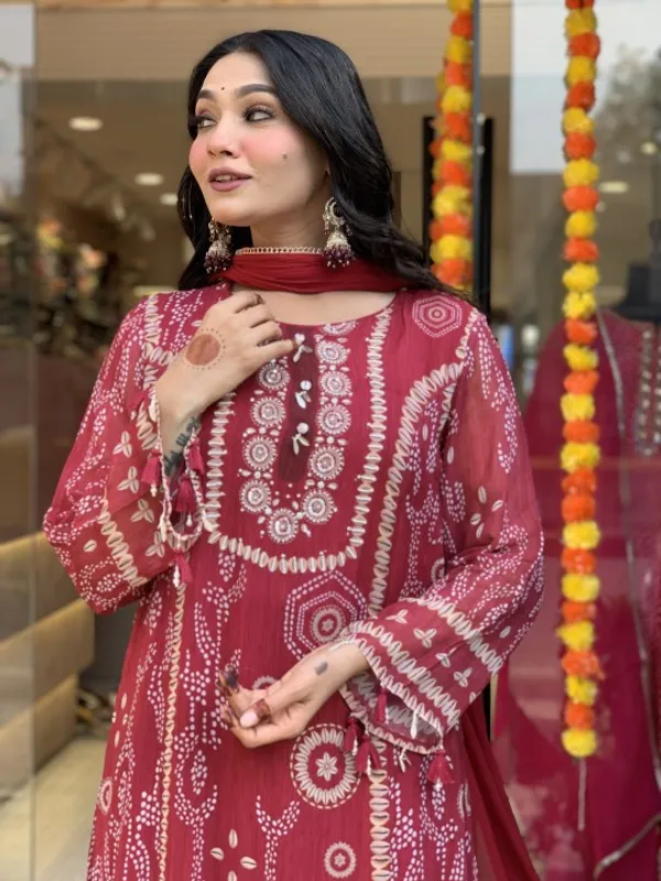 Maroon_Semone_Straight_Printed_Kurta_Set_For_Women