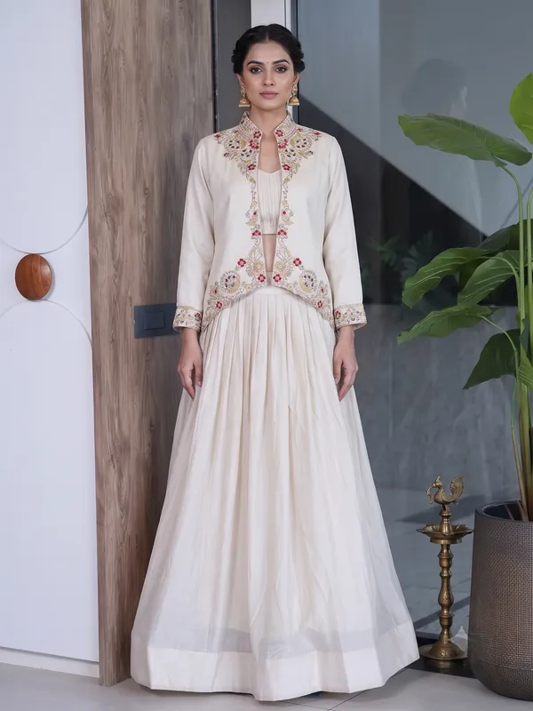 Cream_Zuzu_Silk_Anarkali_Embroidered_Lehenga_Set_For_Women
