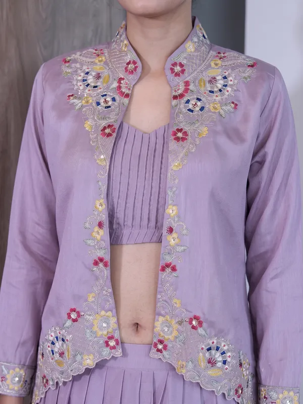 Lavender_Zuzu_Silk_Jacket_Style_Lehenga_Set_For_Women