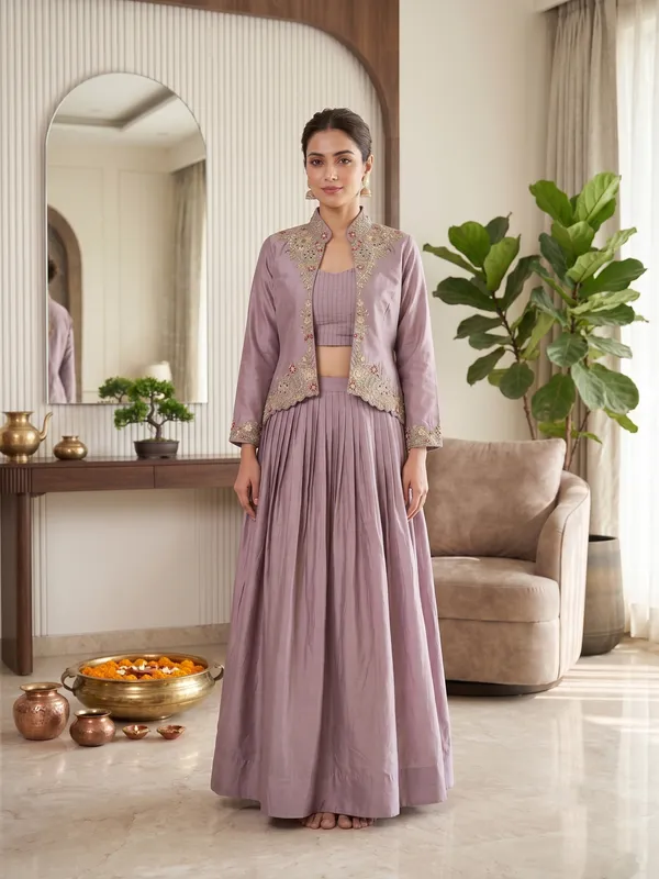 Lavender_Zuzu_Silk_Jacket_Style_Lehenga_Set_For_Women