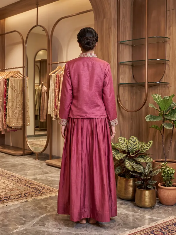 Pink_Zuzu_Silk_Jacket_Style_Lehenga_Set_For_Women