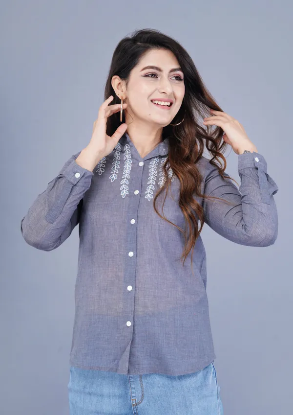 Grey_Cotton_Regular_Fit_Formal_Shirt_For_Women