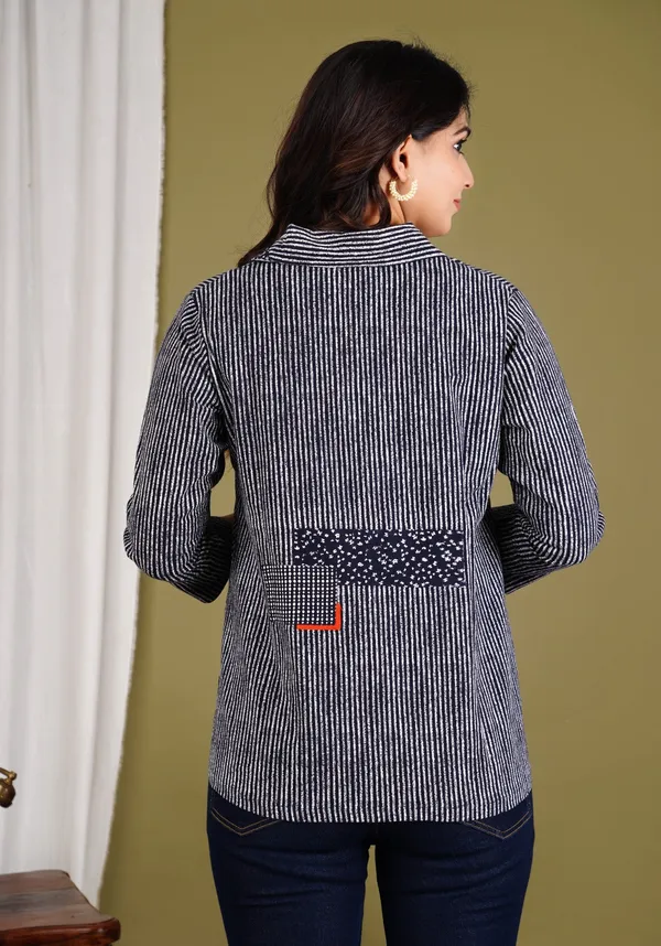 Black_Denim_Striped_Regular_Jacket_For_Women