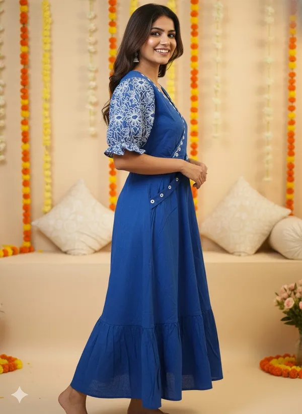 Blue_Cotton_Flared_Anarkali_Dress_For_Women
