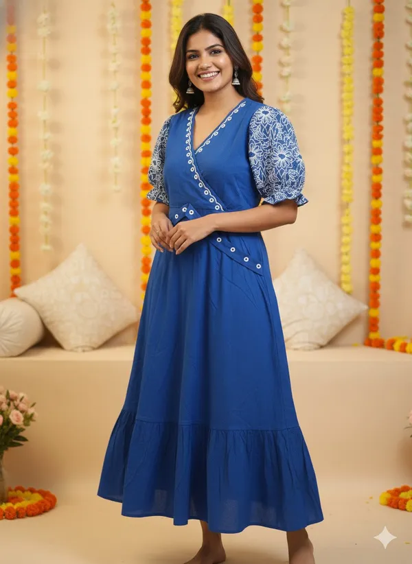 Blue_Cotton_Flared_Anarkali_Dress_For_Women