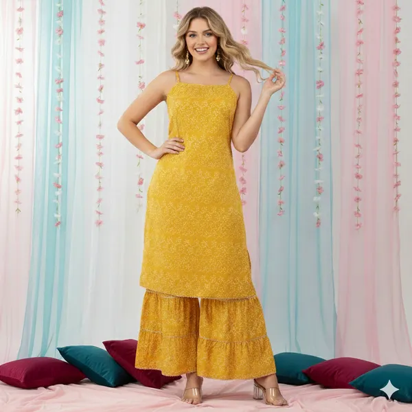 Yellow_Cotton_Printed_Kurta_Sharara_Set_For_Women
