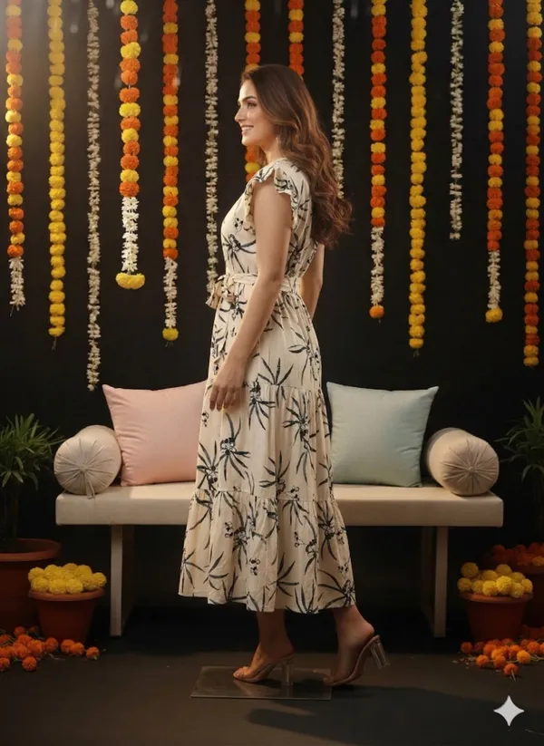 Beige_Rayon_Floral_Printed_Midi_Dress_For_Women