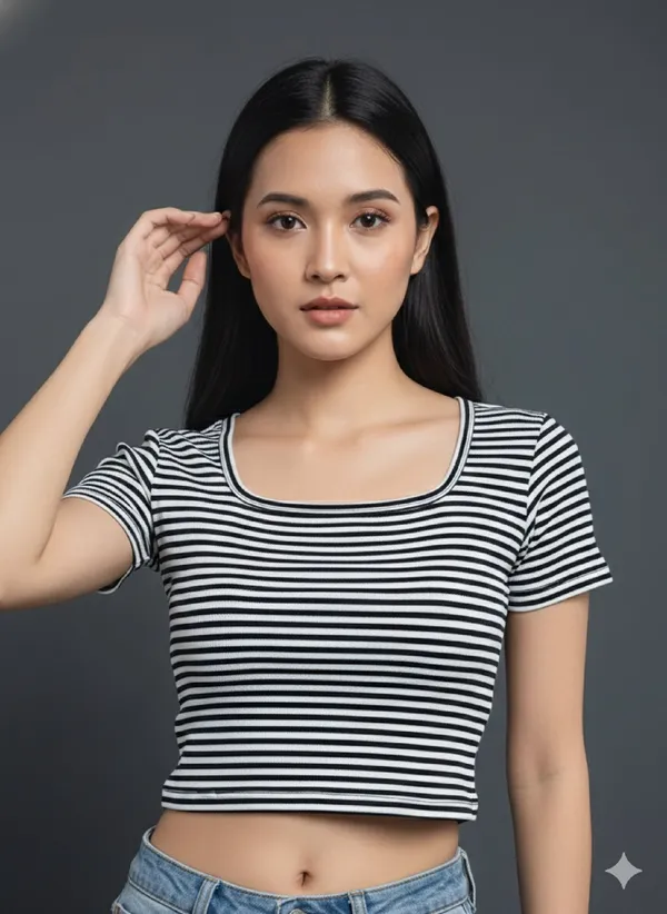 Women_S_Cotton_Ribbed_Striped_Scoop_Neck_Crop_Top_Black_White_Slim_Fit_Half_Sleeve_Tee