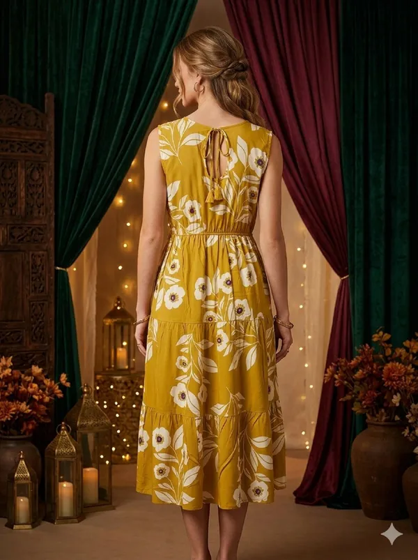 Yellow_Rayon_Floral_Print_Anarkali_Dress_For_Women