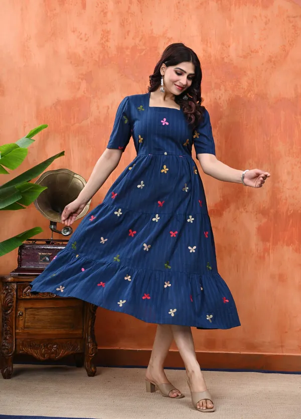 Blue_Cotton_Embroidered_Fit_&_Flare_Midi_Dress_For_Women