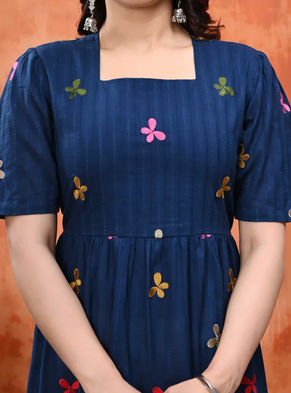 Blue_Cotton_Embroidered_Fit_&_Flare_Midi_Dress_For_Women