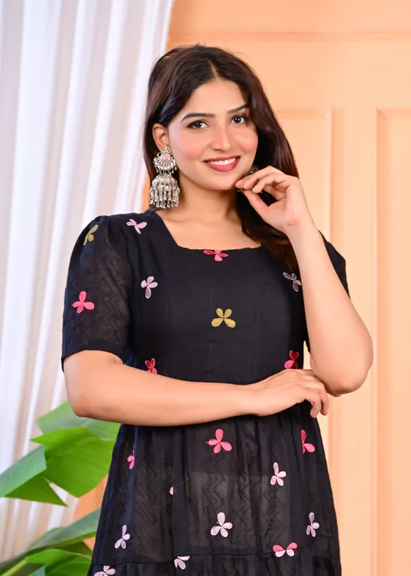 Black_Cotton_Embroidered_Fit_&_Flare_Midi_Dress_For_Women