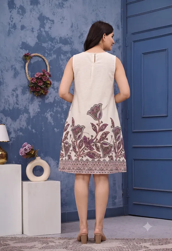 Off_White_Cotton_Blend_Floral_Printed_A-Line_Midi_Dress_For_Women