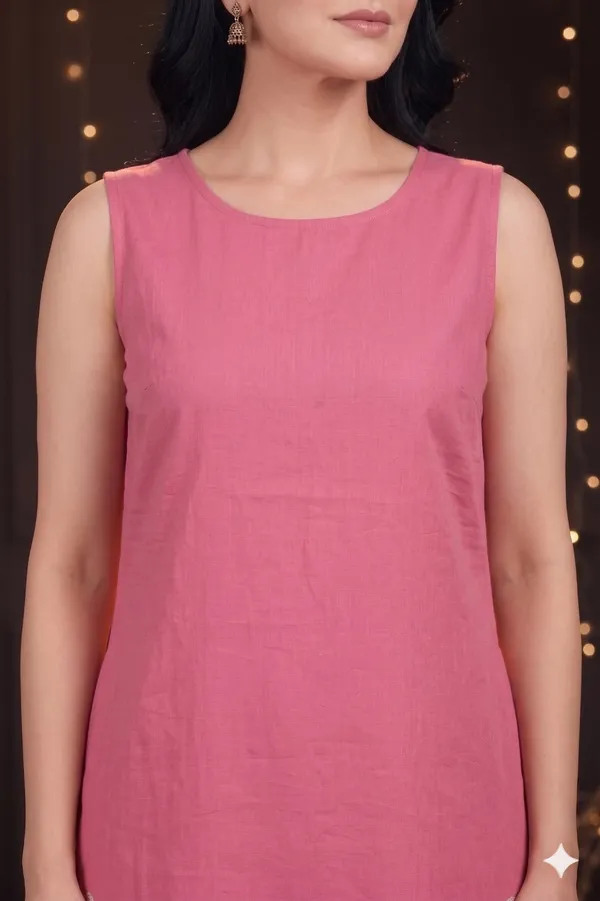 Pink_Cotton_Floral_Print_Sleeveless_A-Line_Dress_For_Women