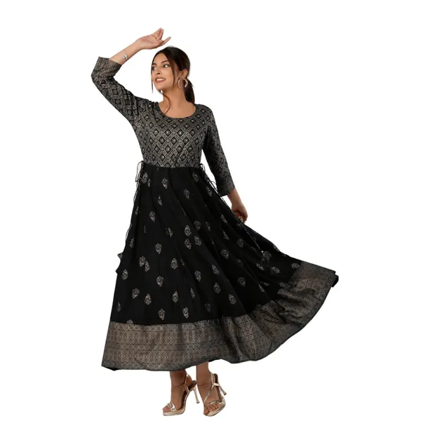 Black_Rayon_Printed_Flared_Anarkali_Kurta_For_Women