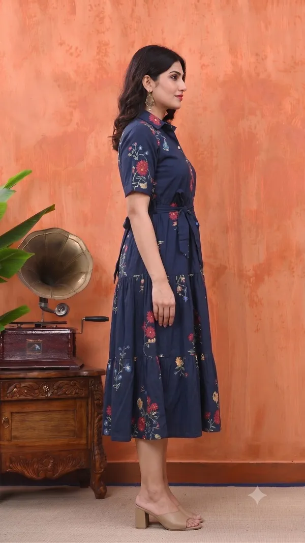 Blue_Cotton_Floral_Printed_Tiered_A-Line_Midi_Dress_For_Women