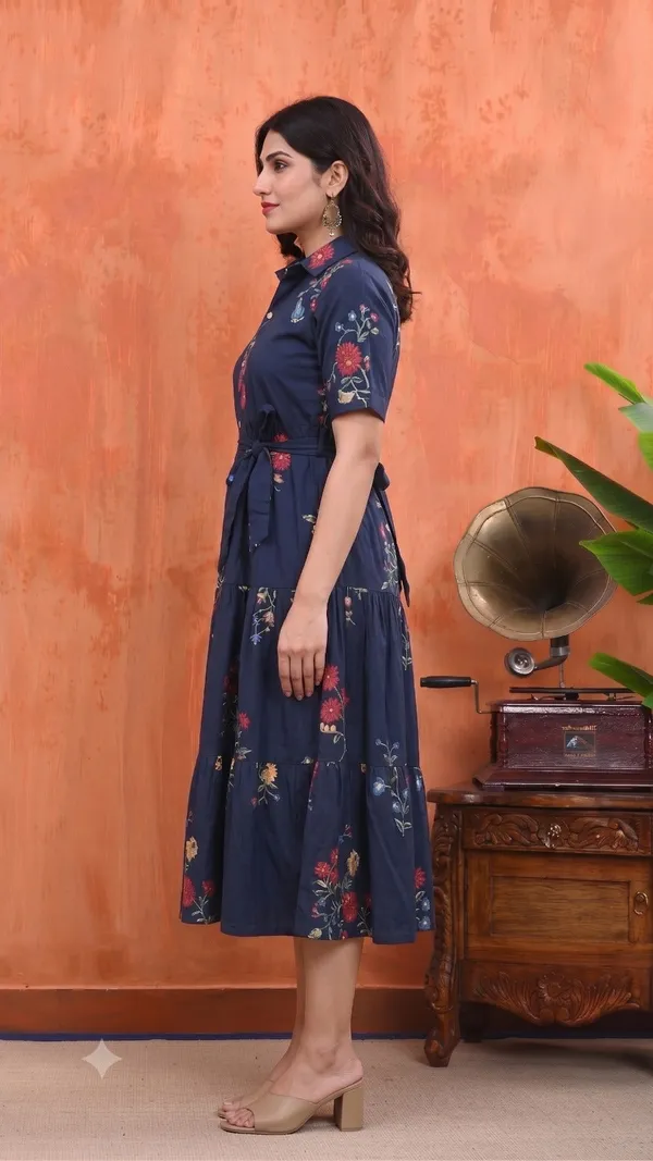 Blue_Cotton_Floral_Printed_Tiered_A-Line_Midi_Dress_For_Women