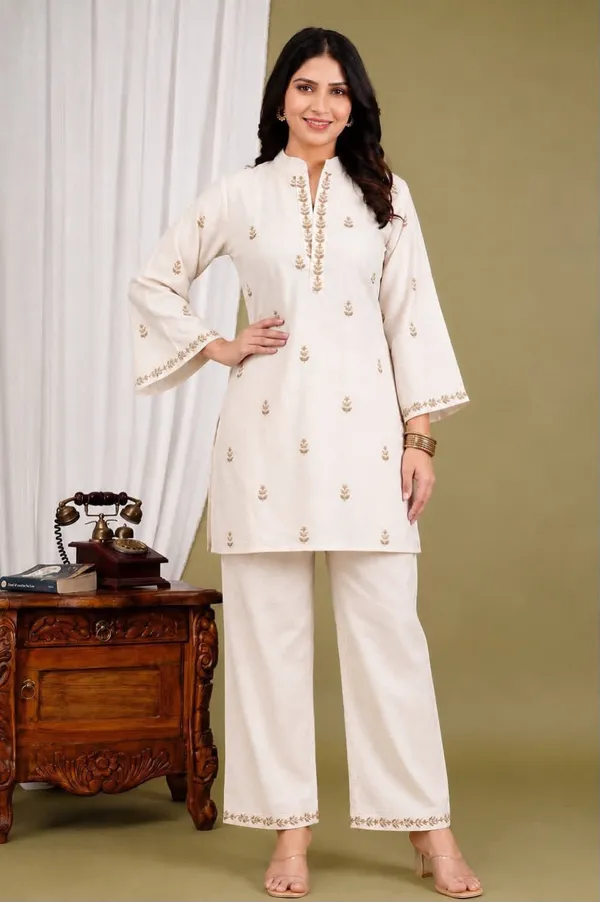 White_Rayon_Straight_Kurta_Palazzo_Set_For_Women