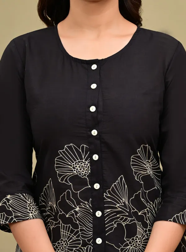 Black_Cotton_Floral_Printed_Co-Ord_Set_For_Women