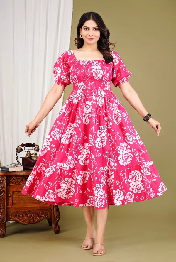Pink_Cotton_Floral_Printed_Fit_&_Flare_Midi_Dress_For_Women